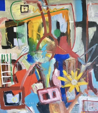 Liberty by Gould Allison ( 1931 - 2015 ) Abstract Painting by Gould Allison ( 1931 - 2015 )titled Liberty