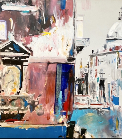 Italian Scene by Gould Allison ( 1931 - 2015 ) Abstract Painting by Gould Allison ( 1931 - 2015 ) titled Italian Scene.