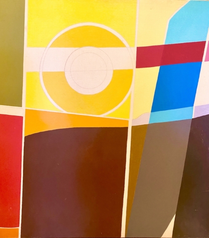 Yellow Circle by Gould Allison ( 1931 - 2015 ) Abstract Painting by Gould Allison ( 1931 - 2015 ) titled Yellow Circle