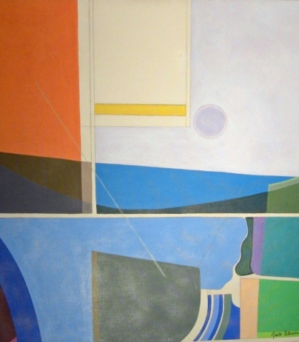 Circle Enigma by Gould Allison ( 1931 - 2015 ) Abstract Painting by Gould Allison ( 1931 - 2015 ) titled Circle Enigma