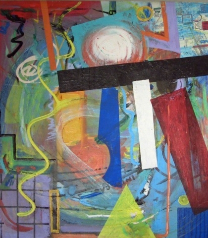 Intricacies by Gould Allison ( 1931 - 2015 ) Abstract Painting by Gould Allison. titled Intricacies