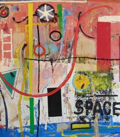 Space by Gould Allison ( 1931 - 2015 ) Abstract Painting by Gould Allison. titled Space