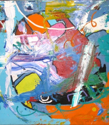 Phrenology by Gould Allison ( 1931 - 2015 ) Abtract painting by Gould Allison ( 1931 - 2015 ) titled Phrenology